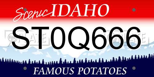 ST0Q666 Idaho License Plate