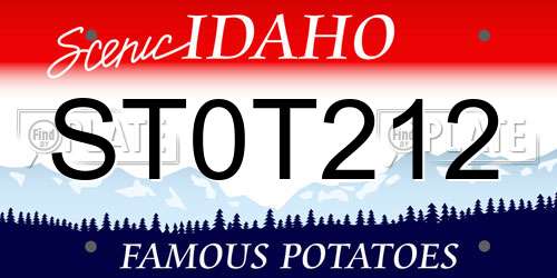 ST0T212 Idaho License Plate