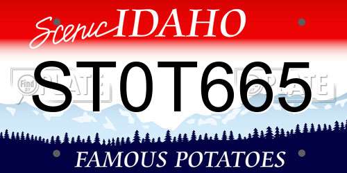 ST0T665 Idaho License Plate