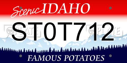 ST0T712 Idaho License Plate