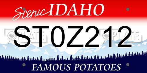 ST0Z212 Idaho License Plate