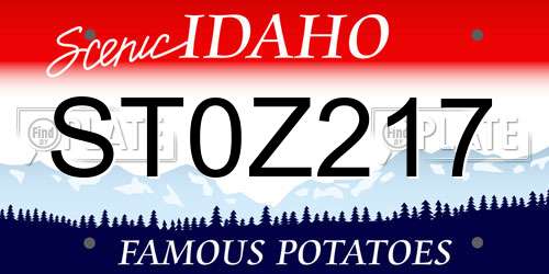 ST0Z217 Idaho License Plate