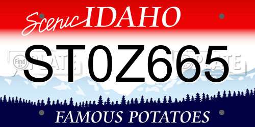 ST0Z665 Idaho License Plate