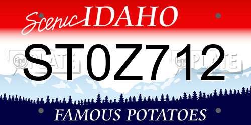 ST0Z712 Idaho License Plate