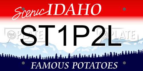 ST1P2L Idaho License Plate
