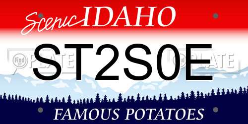 ST2S0E Idaho License Plate