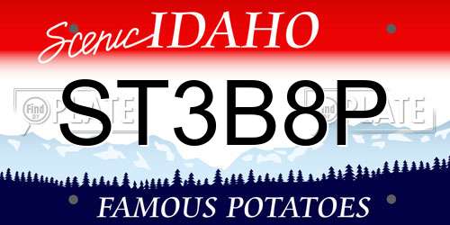 ST3B8P Idaho License Plate