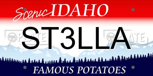 ST3LLA Idaho License Plate