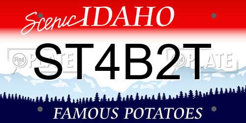 ST4B2T Idaho License Plate