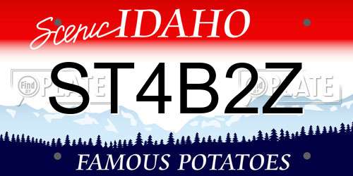 ST4B2Z Idaho License Plate