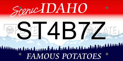 ST4B7Z Idaho License Plate