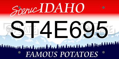 ST4E695 Idaho License Plate