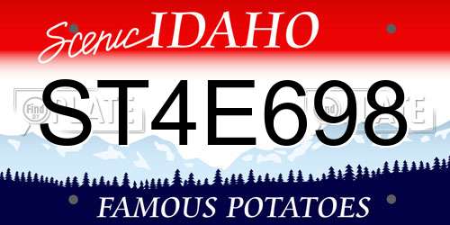 ST4E698 Idaho License Plate