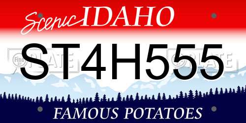 ST4H555 Idaho License Plate
