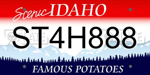 ST4H888 Idaho License Plate