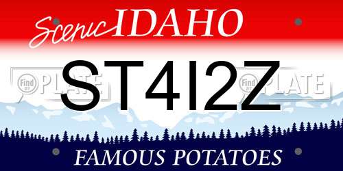 ST4I2Z Idaho License Plate