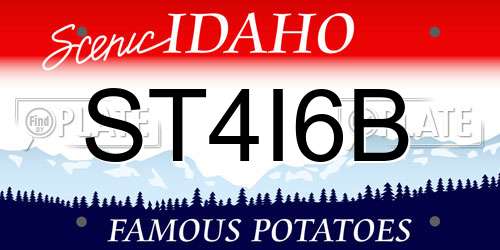 ST4I6B Idaho License Plate