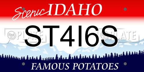 ST4I6S Idaho License Plate
