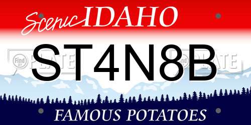 ST4N8B Idaho License Plate
