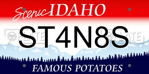 ST4N8S Idaho License Plate