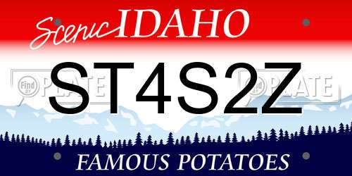 ST4S2Z Idaho License Plate