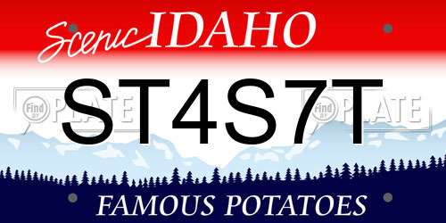 ST4S7T Idaho License Plate