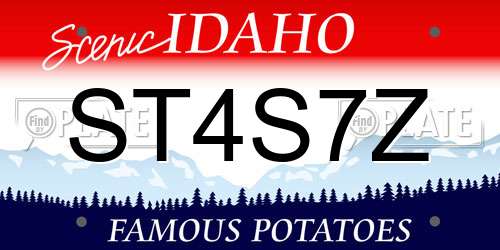 ST4S7Z Idaho License Plate