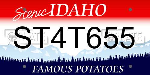 ST4T655 Idaho License Plate