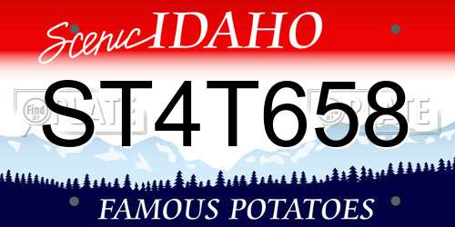ST4T658 Idaho License Plate
