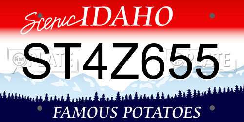 ST4Z655 Idaho License Plate