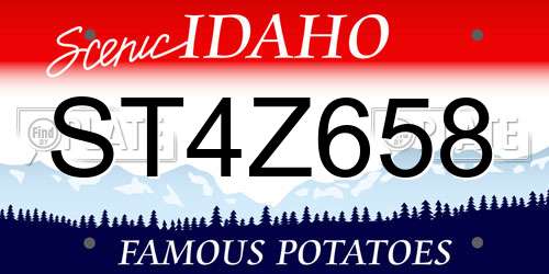 ST4Z658 Idaho License Plate