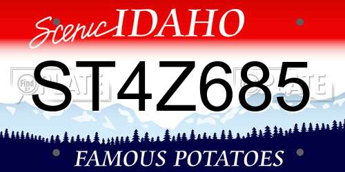 ST4Z685 Idaho License Plate