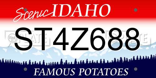 ST4Z688 Idaho License Plate