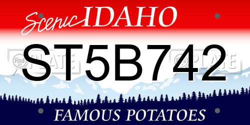 ST5B742 Idaho License Plate