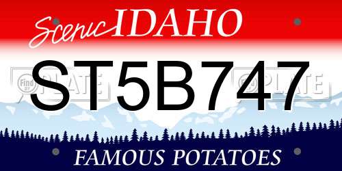 ST5B747 Idaho License Plate