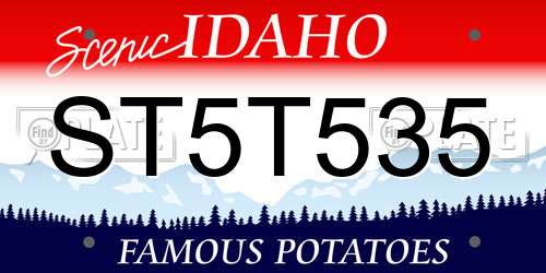 ST5T535 Idaho License Plate