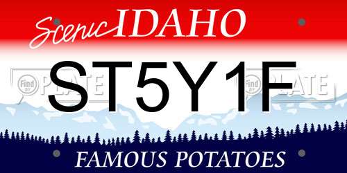 ST5Y1F Idaho License Plate