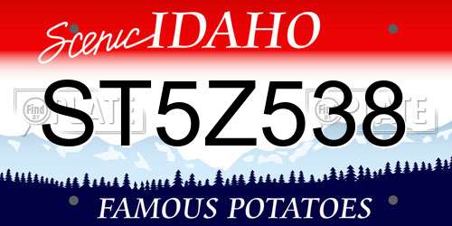 ST5Z538 Idaho License Plate