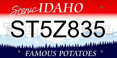 ST5Z835 Idaho License Plate