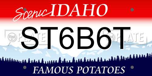ST6B6T Idaho License Plate