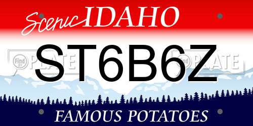 ST6B6Z Idaho License Plate