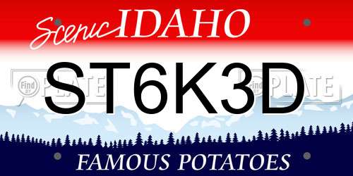 ST6K3D Idaho License Plate