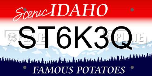 ST6K3Q Idaho License Plate