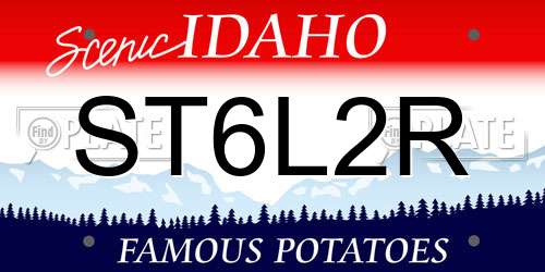ST6L2R Idaho License Plate