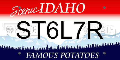 ST6L7R Idaho License Plate