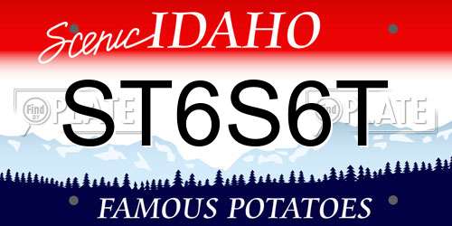 ST6S6T Idaho License Plate