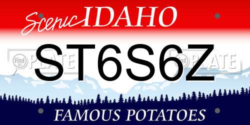 ST6S6Z Idaho License Plate