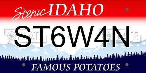 ST6W4N Idaho License Plate