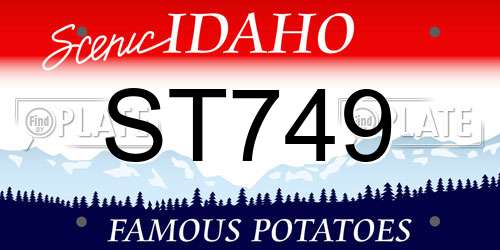 ST749 Idaho License Plate