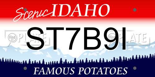 ST7B9I Idaho License Plate